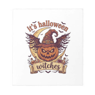 Its Halloween Witches Pumpkin Witch Hat Moon_1 Notepad