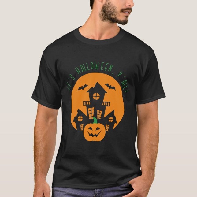 Its Halloween Y All Modern Black Art T-Shirt (Front)