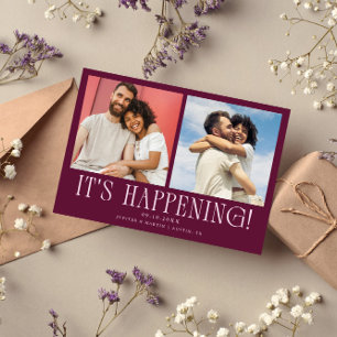 It's Happening 2-Photo Cranberry Wedding Save The Date