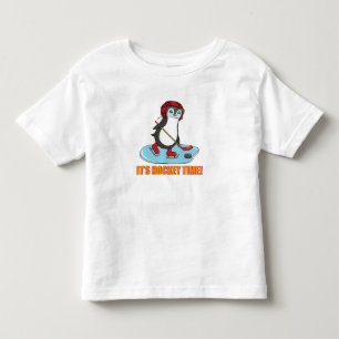 It's Hockey Time - Cute Penguin Ice Hockey Toddler T-Shirt