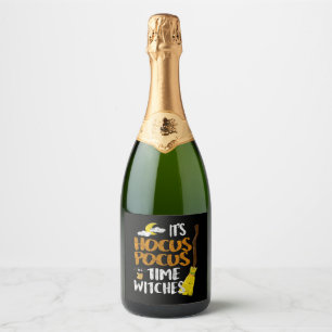 its hocus pocus time witches distressed sparkling wine label