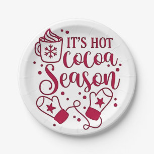 It's Hot Chocolate Season Cacoa Christmas Paper Plate