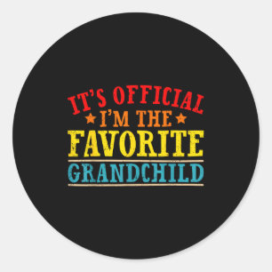 It's I'm The Favorite Granhild Funny Family  Classic Round Sticker