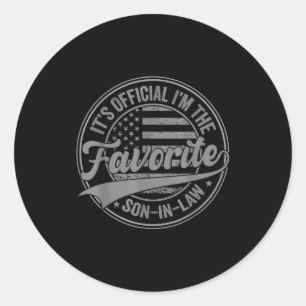 It's I'm The Favorite Son-in-law Funny Vintage Classic Round Sticker