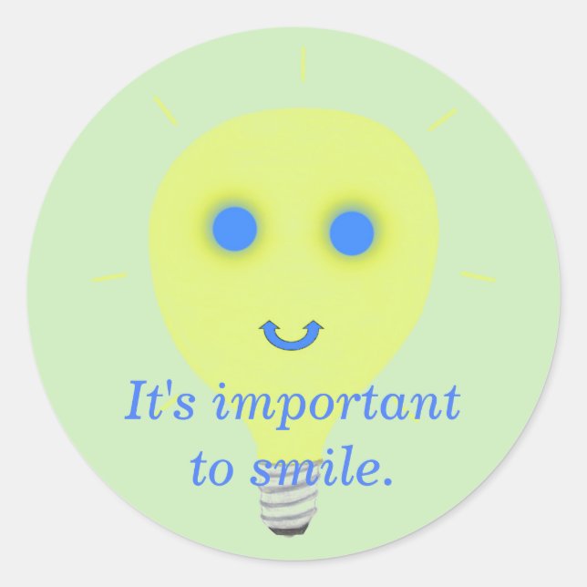 It's important to smile, face light bulb stickers (Front)