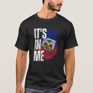 It's In Me Haiti Flag Fingerprint Haitian Heritage T-Shirt