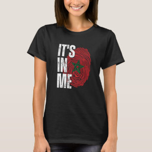 It's In Me Morocco Flag Fingerprint Moroccan Herit T-Shirt