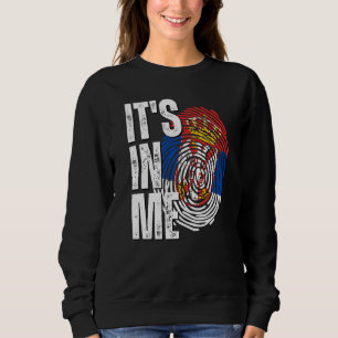 It's In Me Serbia Flag Fingerprint Serbian Heritag Sweatshirt