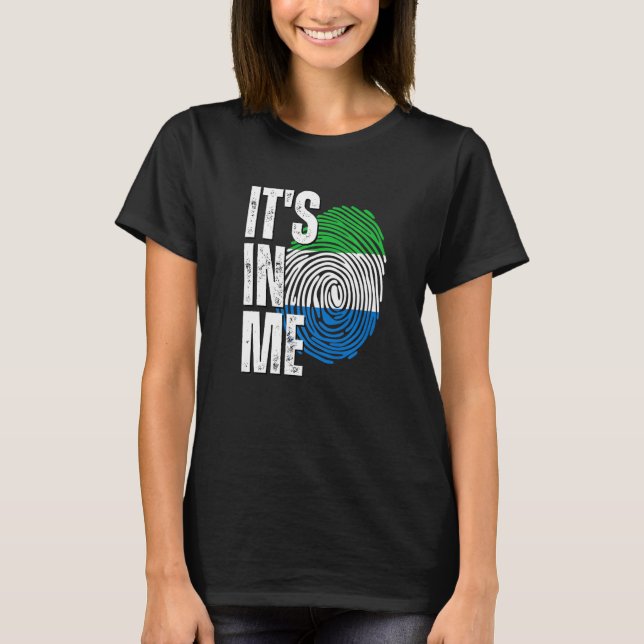 It's In Me Sierra Leone Flag Fingerprint African H T-Shirt (Front)
