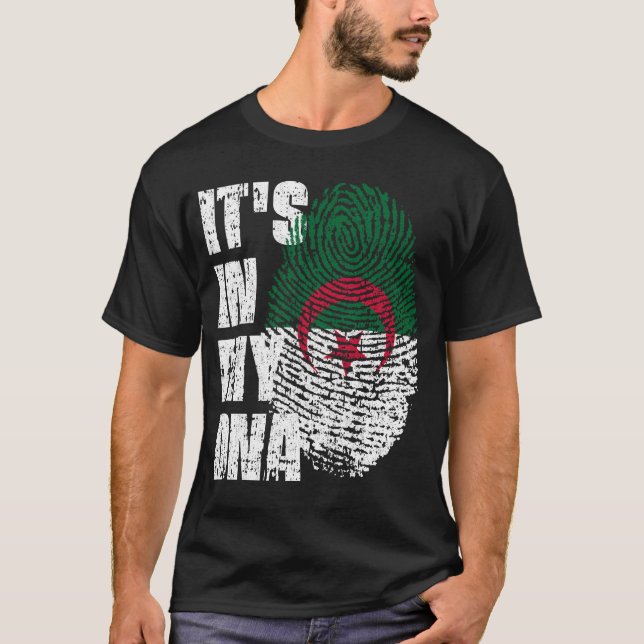 IT'S IN MY DNA Algeria Flag Boy Girl Gift T-Shirt (Front)