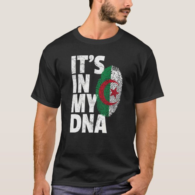 It's In My Dna Algerian Algeria Flag   Men Women   T-Shirt (Front)