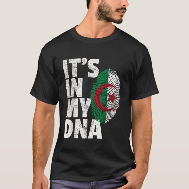 ITS IN MY DNA Algerian Algeria Flag T Shirt Gift M (Front)