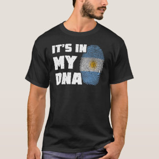 It's In My DNA Argentina Flag Fingerprint Men Wome T-Shirt