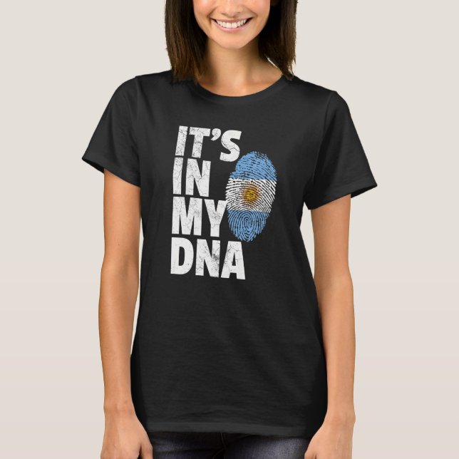 It's In My Dna Argentina Flag   Men Women Kids T-Shirt (Front)