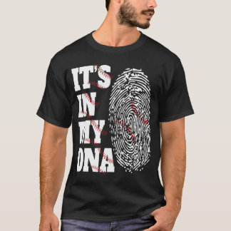 It's In My DNA Baseball Lover Baseball Fingerprint T-Shirt
