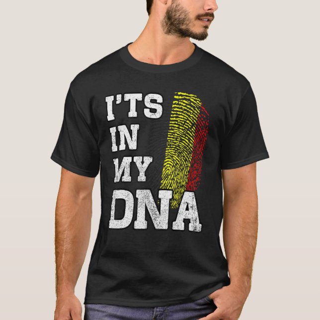 It's In My DNA Belgian Fingerprint Proud Belgium F T-Shirt (Front)