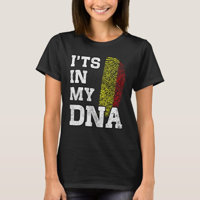 It's In My DNA Belgian Fingerprint Proud Belgium F T-Shirt (Front)