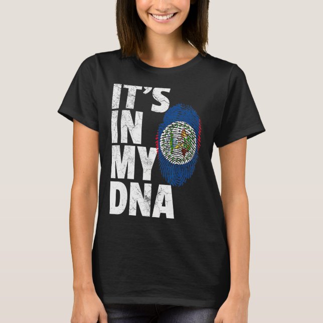 IT'S IN MY DNA Belise Flag Official Pride Gift Cou T-Shirt (Front)