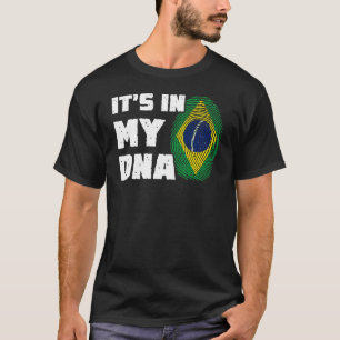 It's In My DNA Brazil Flag Fingerprint Men Women T-Shirt