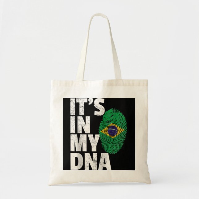 IT'S IN MY DNA Brazilian Brazil Flag Men Women Pri Tote Bag (Front)