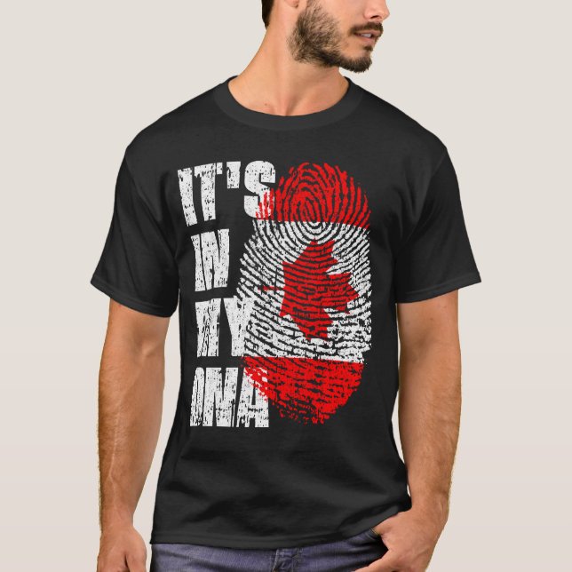 IT'S IN MY DNA Canada Flag Boy Girl Gift T-Shirt (Front)