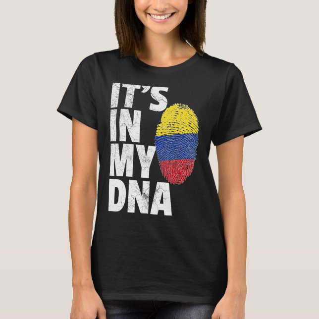 It's In My Dna Colombian Colombia Flag   Souvenir T-Shirt (Front)