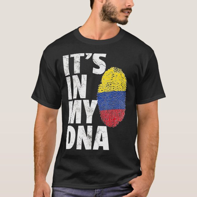 It's In My Dna Colombian Colombia Flag   Souvenir T-Shirt (Front)