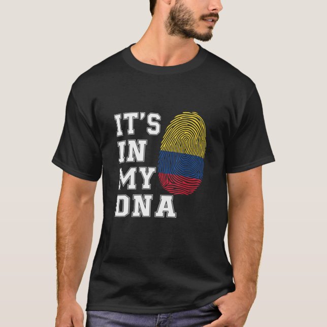 It's In My DNA Colombians Proud Colombia Flag T-Shirt (Front)