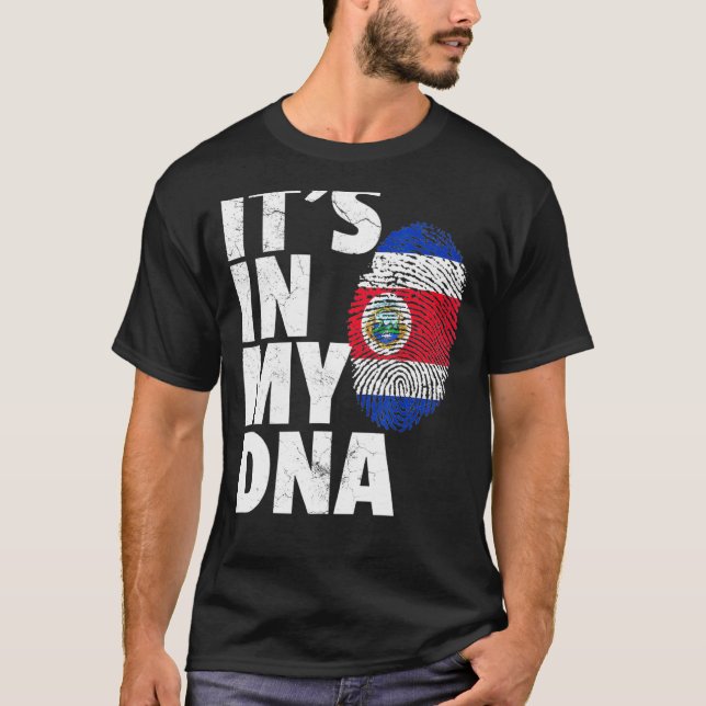 Its In My Dna Costa Rica Flag Pride National Count T-Shirt (Front)