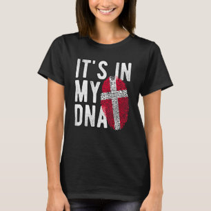it's in my DNA Denmark flag Fingerprint T-Shirt