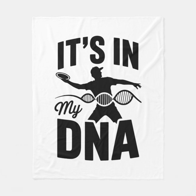 It's in My Dna Disc Golf Fleece Blanket (Front)