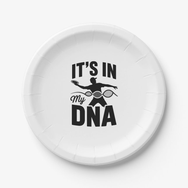 It's in My Dna Disc Golf Paper Plate (Front)
