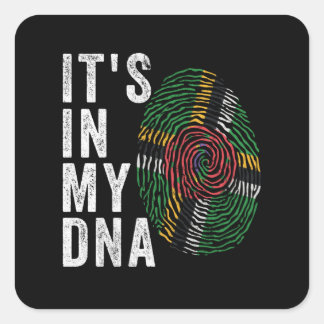 It's In My DNA - Dominica Flag Square Sticker