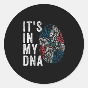 It's In My DNA - Dominican Republic Flag Classic Round Sticker