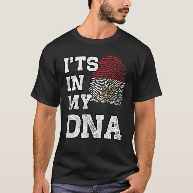 It's In My DNA Egyptian Fingerprint Proud Egypt Fl T-Shirt (Front)