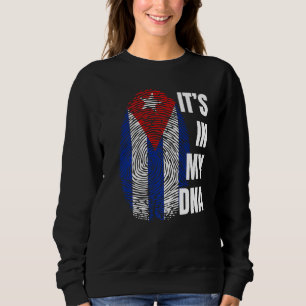 It's In My Dna Fingerprint Cuban Flag Cuba Sweatshirt
