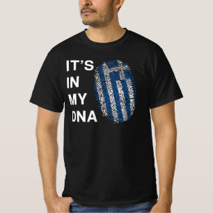 It's In My DNA Fingerprint Greece Flag Men's T-Shirt