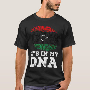 It's In My Dna Fingerprint Libya Flag Patriotic T-Shirt