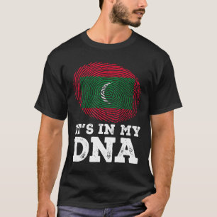 It's In My Dna Fingerprint Maldives Flag Patriotic T-Shirt