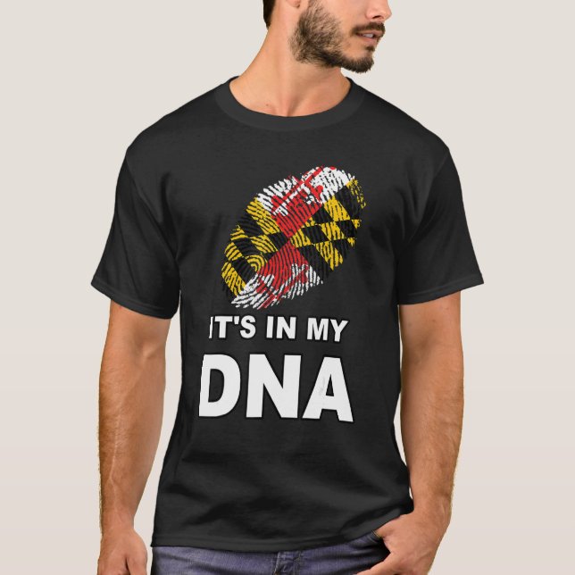 It's In My Dna Fingerprint Maryland State Flag Bal T-Shirt (Front)
