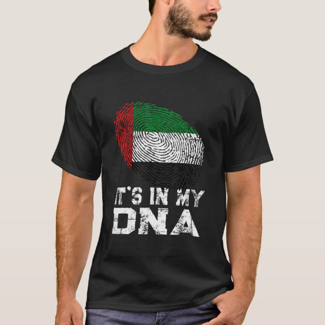 It's In My Dna Fingerprint United Arab Emirates Fl T-Shirt (Front)