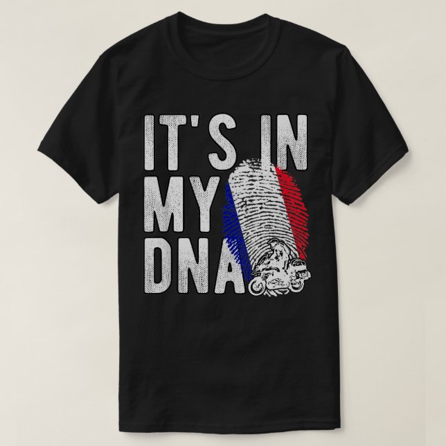 Its in my DNA France Country French fingerprint Mo T-Shirt (Design Front)