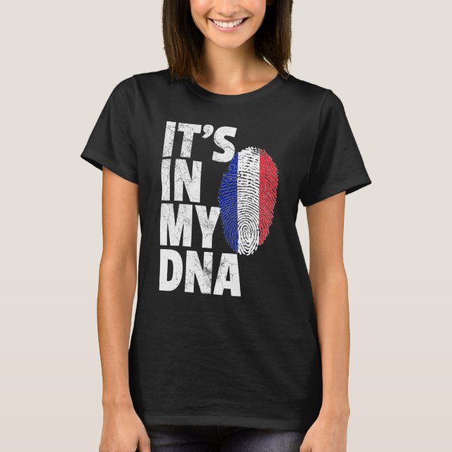 It's In My Dna French France Flag   Souvenir 1 T-Shirt (Front)