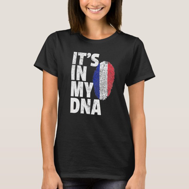 It's In My Dna French France Flag   Souvenir T-Shirt (Front)