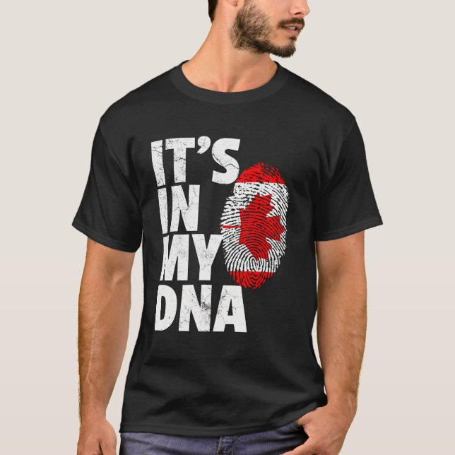 It'S In My Dna Funny Canadian Canada Flag Gift For T-Shirt (Front)