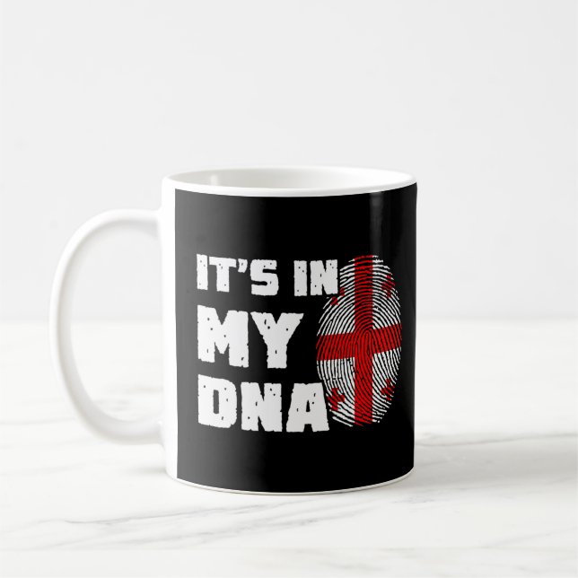 It's In My DNA Georgia Flag Fingerprint Men Women  Coffee Mug (Left)