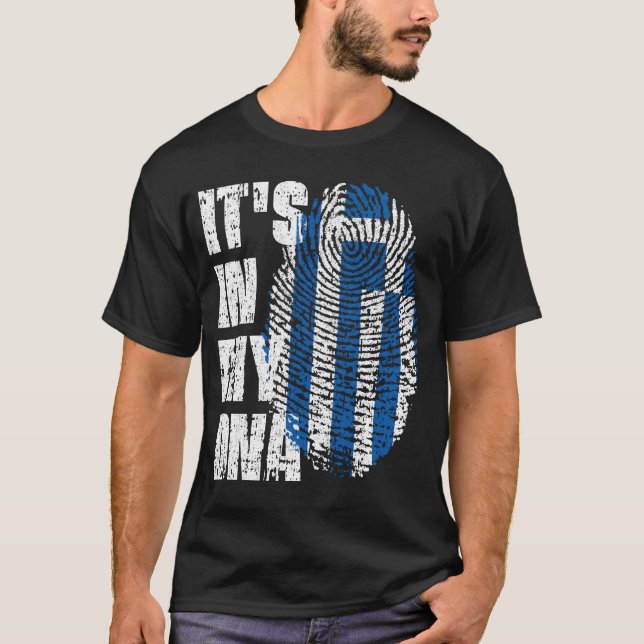 IT'S IN MY DNA Greece Flag Boy Girl Gift T-Shirt (Front)