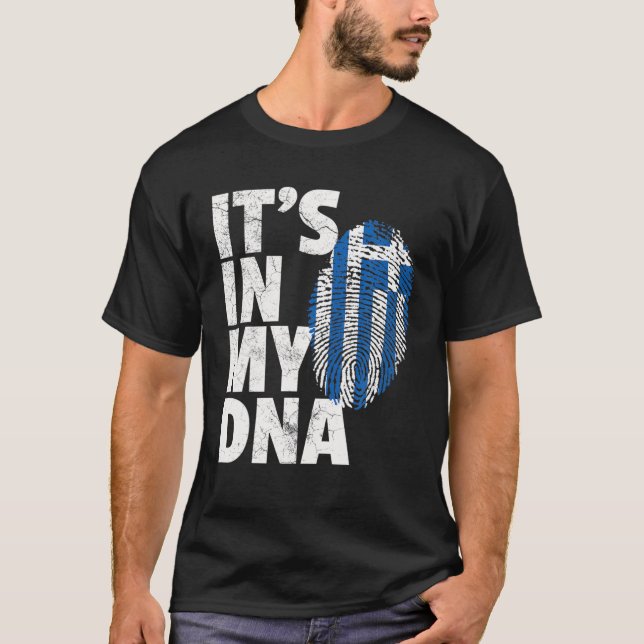 IT's IN MY DNA Greek Greece Flag Official Pride Gi T-Shirt (Front)