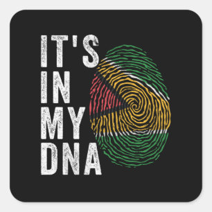 It's In My DNA - Guyana Flag Square Sticker