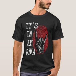 IT'S IN MY DNA Hand Horns Fingerprint Punk Rock Di T-Shirt